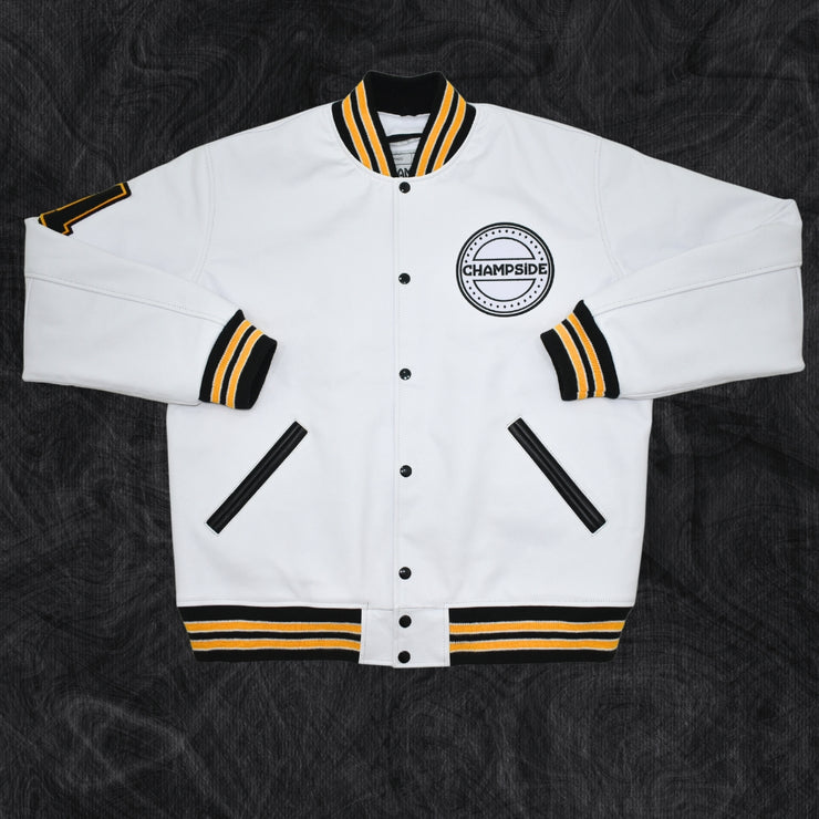 CHAMPSIDE Varsity Jacket (White)